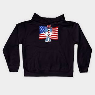 4th July Cat American Flag Kids Hoodie